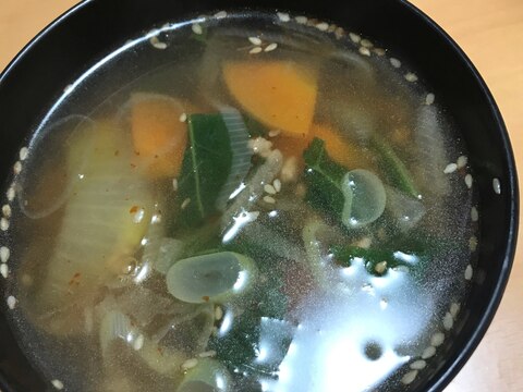 豆板醤を使った中華スープ